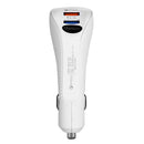 2 Port USB Car Fast Charger Rapid Car Power Universal Adapter QC3.0 white