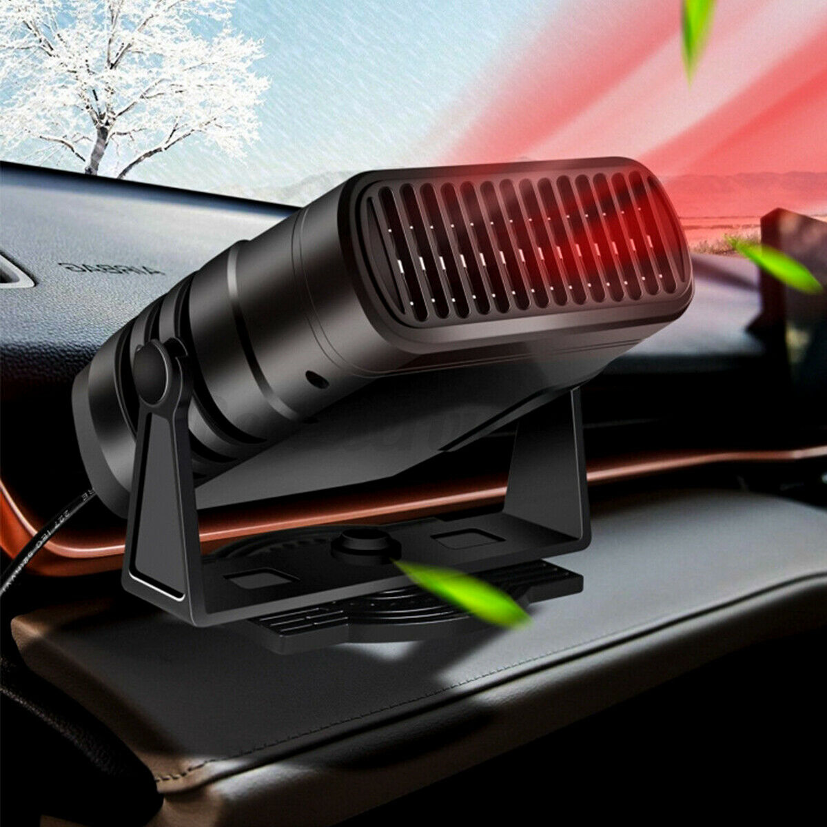 12V 24V 500W 360Â° Portable Car Truck Air Heater Cooling Fan Windscreen  â—