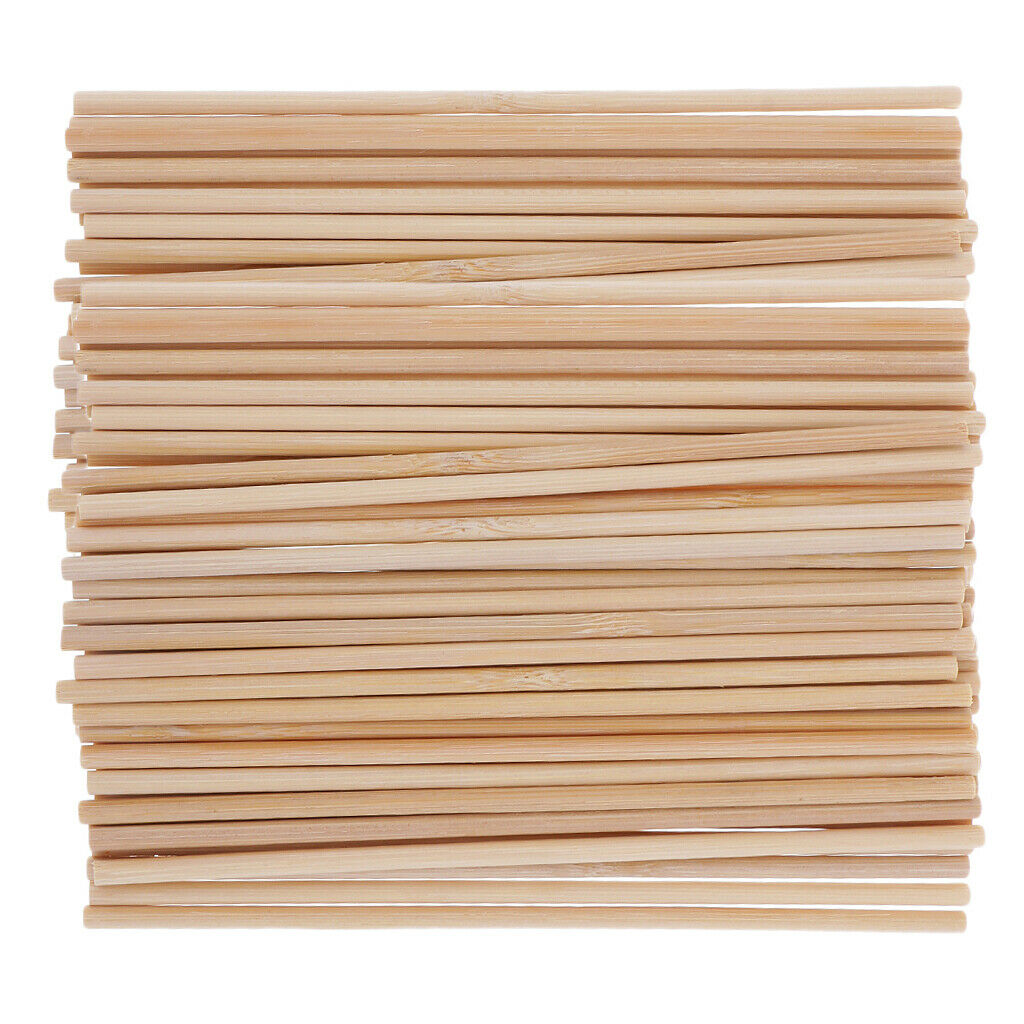 Pack of 100 Round 4mm Unfinished Wood Balsa Wood Dowel Rods