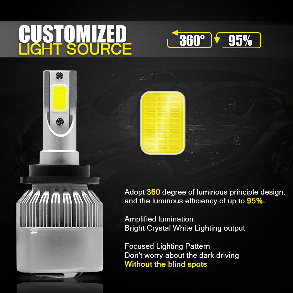 Aviation Aluminum D2S/D4S 6000K 55W 5500LM Car LED Bulbs Headlights Set Kit
