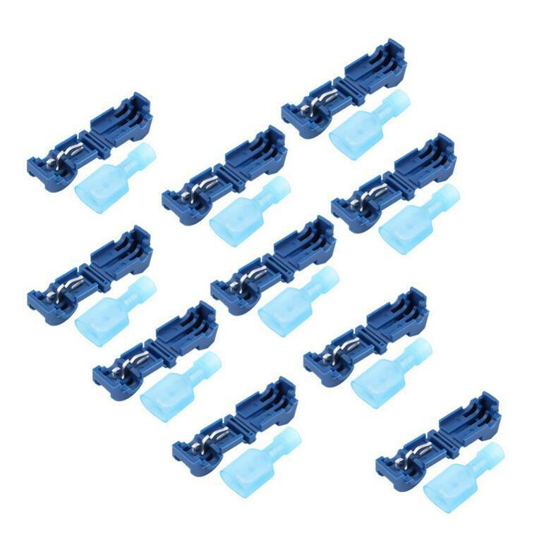 10 Pcs Electrical Cable Connectors Quick Splice Lock Wire Terminals Crimp Blu Kt