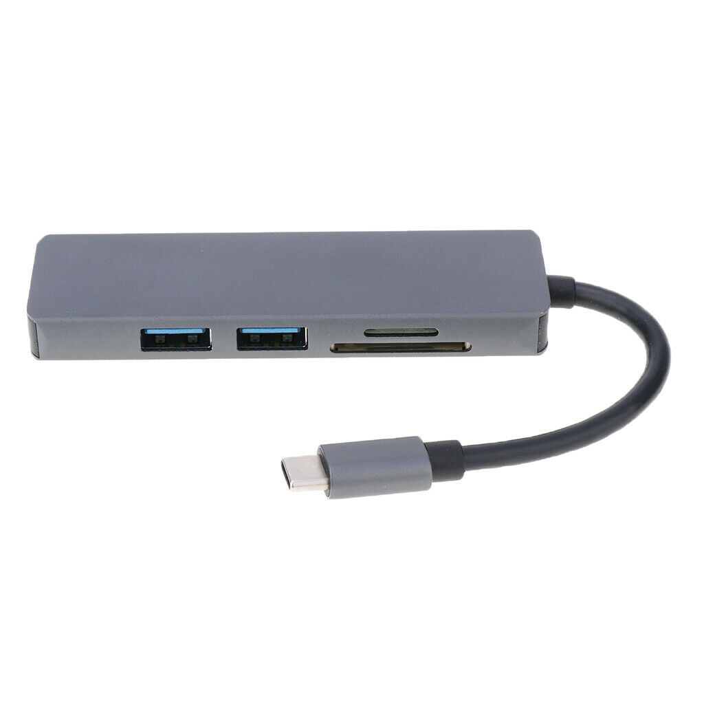 USB C Hub, 5-in-1 USB C Adapter, with 4K USB C to  , SD/TF Card Reader, 2 USB