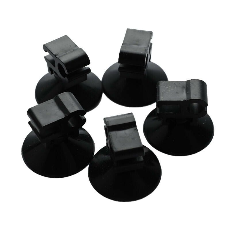 5pc Black Aquarium Suction Cup Clip Oxygen Tube Power Cord Buckle Fish TankFCA