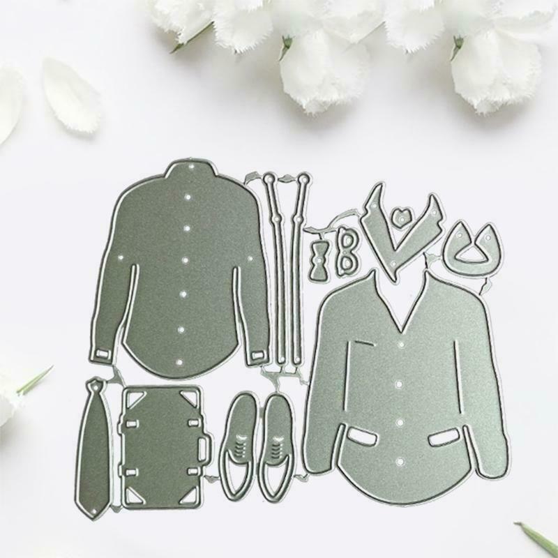 Men's Wear Metal Cutting Dies Stencil DIY Scrapbooking Album Paper Card Template