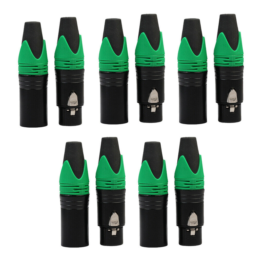 3 Pins XLR Connector Male and Female Microphone Mic Cable Adapter Green