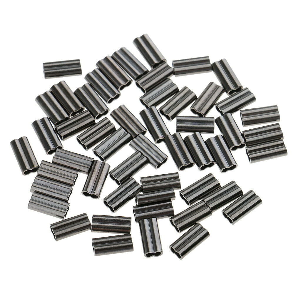 100pcs Double Copper Trace Crimps - Carp Coarse Sea Fishing Rigs 1.5mm 2.0mm