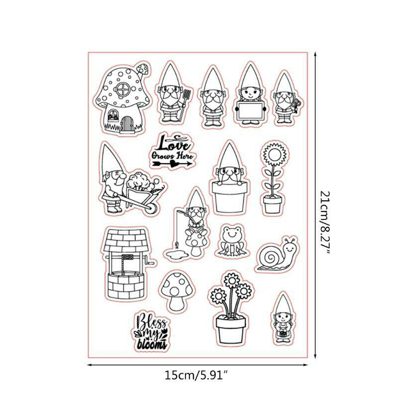 Happy Gnome Silicone Clear Seal Stamp DIY Scrapbook Embossing Photo Album Decor
