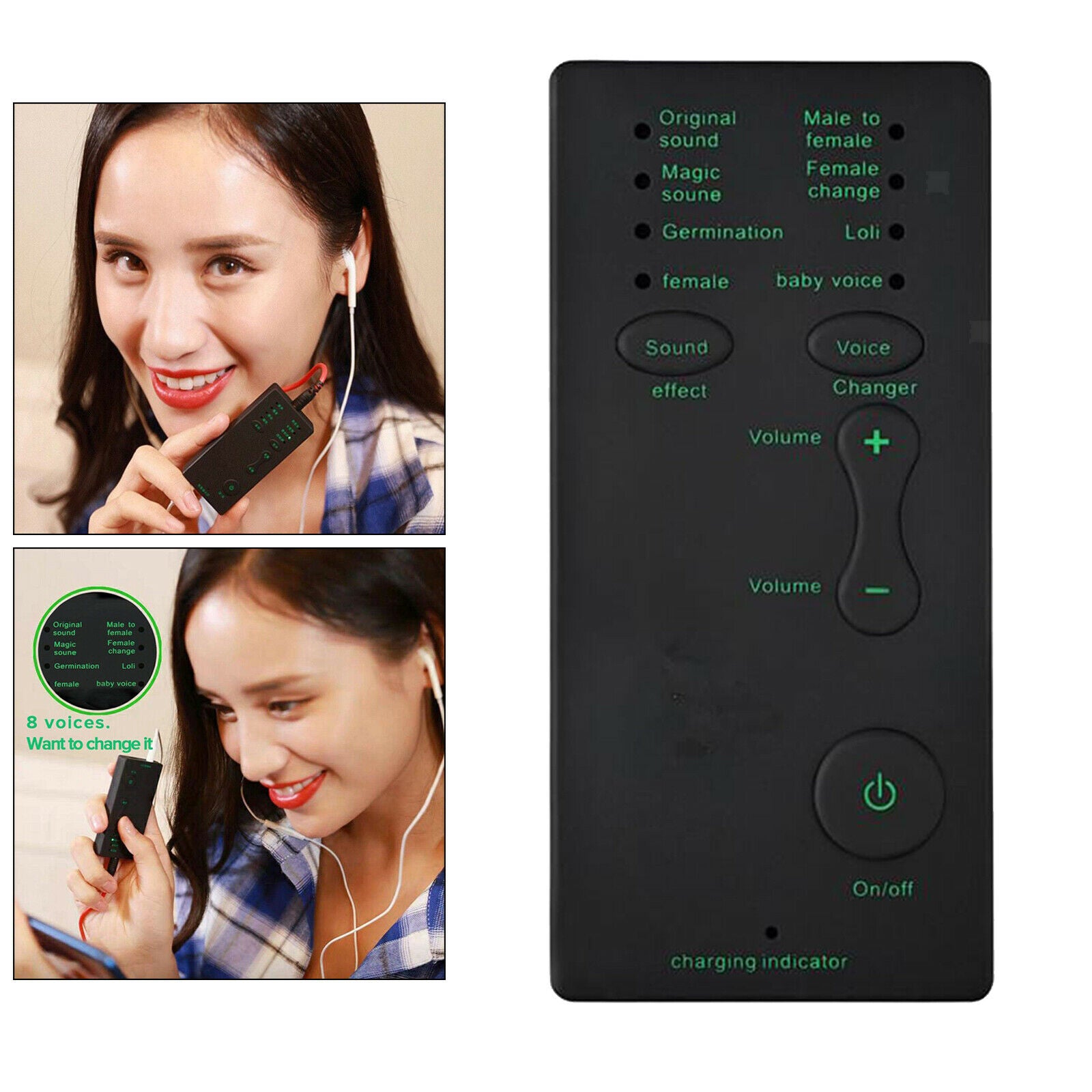 Voice Changer Device Audio Card Sound Changer Microphone Disguiser for PS4