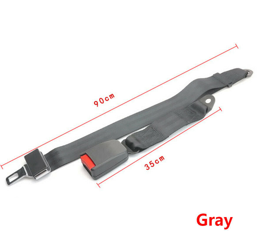 2 Point Gray Car Seat Safety Belt Longest Adjusted 125cm Strong Tensile Strength