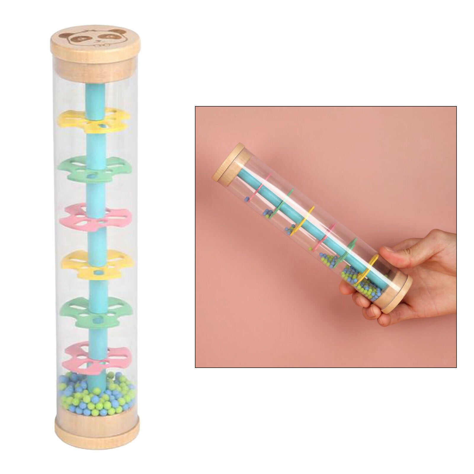 Rain Sound Tube Fun Puzzle Wooden Color Rain Sound Bar Colorful Raindrop Sound
