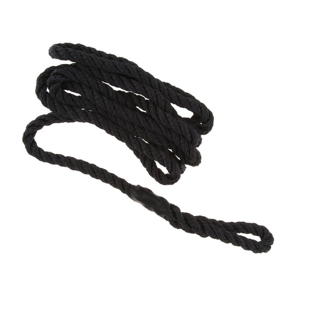 3/8 INCH X 6.5 FT Black  Double Braided Fender Line, Boat Mooring Line Spliced