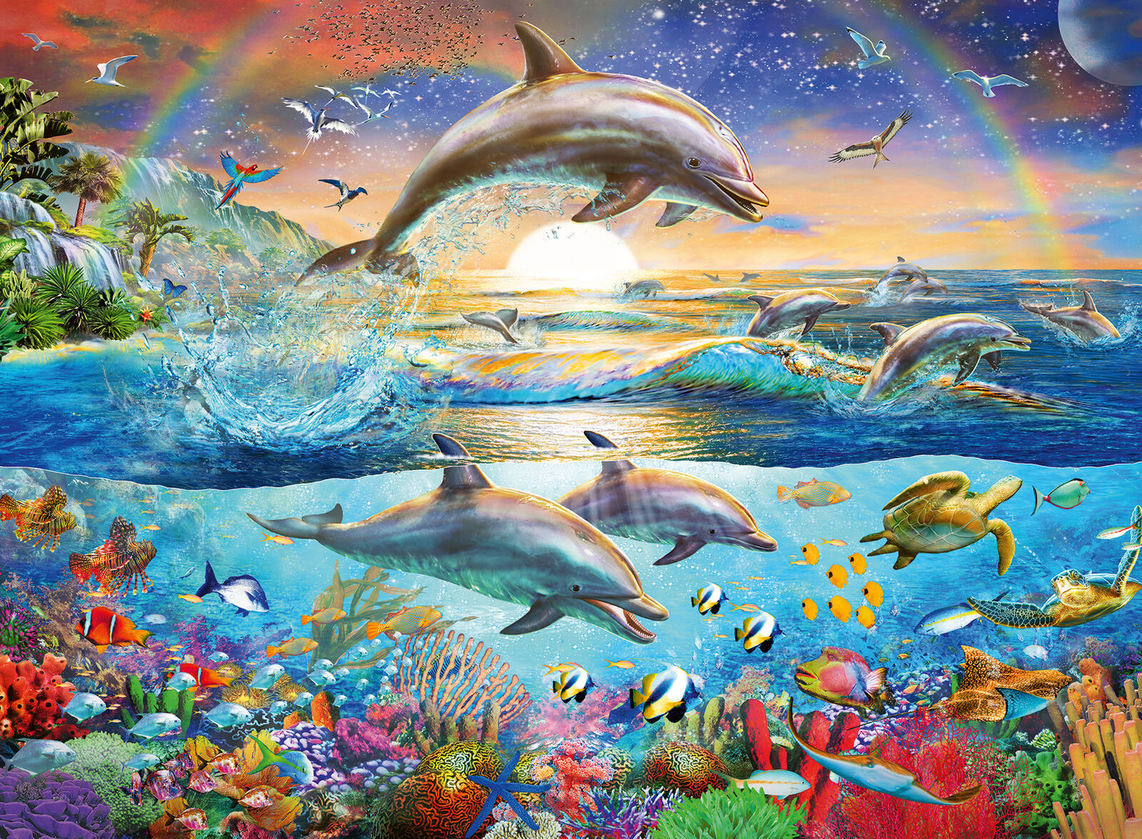 12895 Ravensburger Dolphin Paradise XXL 300pc Children's Jigsaw Puzzle Age 9yrs+