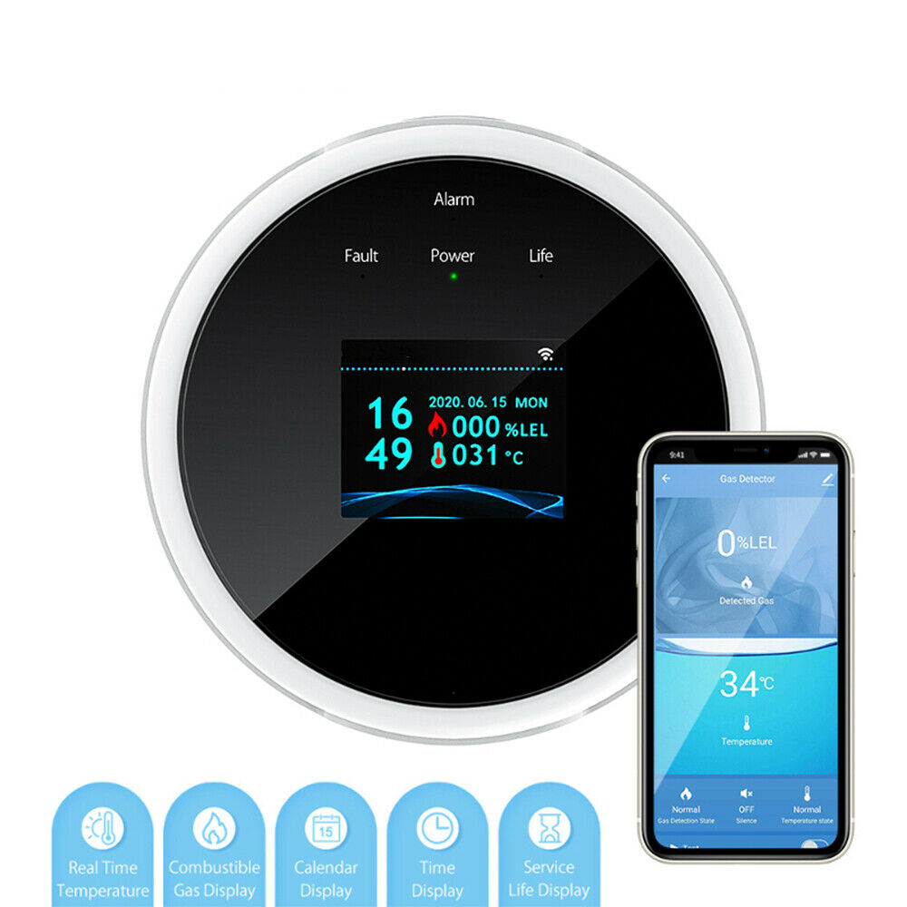 Alarm-Sensor Natural Gas Leak Detecto Wi-Fi Digtal Gas Detector Detection Alarm