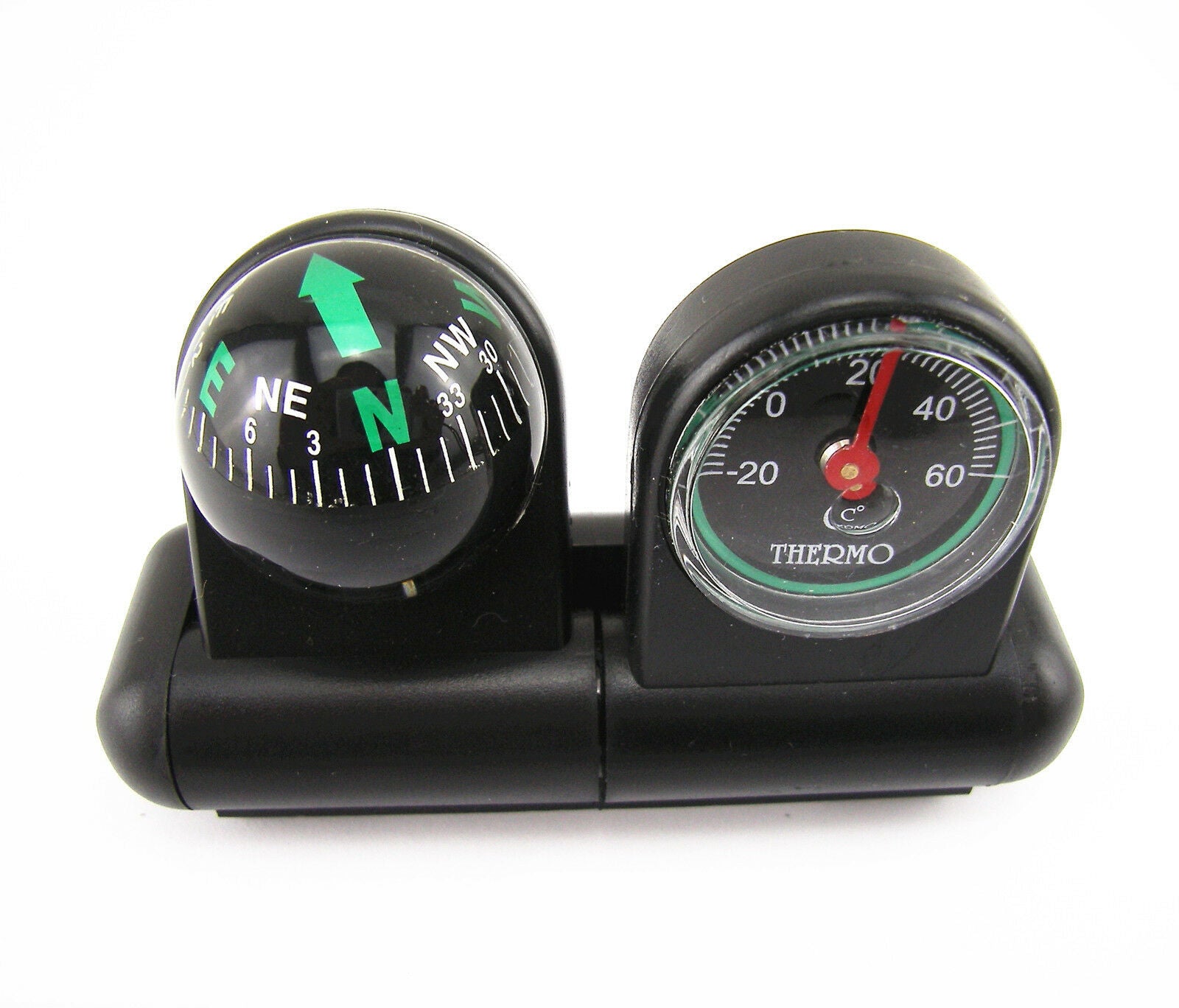 2in1 Mini Removable Car Compass Thermometer Adhesive Van Truck Vehicle Universal