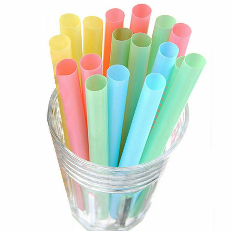 100Pcs Mix Color Large Drinking Straws For Bubble Smoothie Milkshake Set_s A7Q8