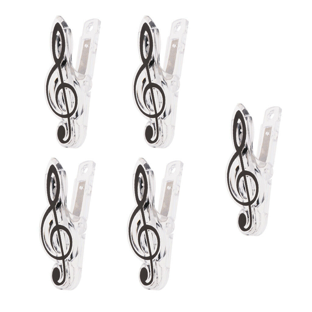 2X 5 Pieces Music Note Clip Music Book Page Plastic Music Stataionary Black