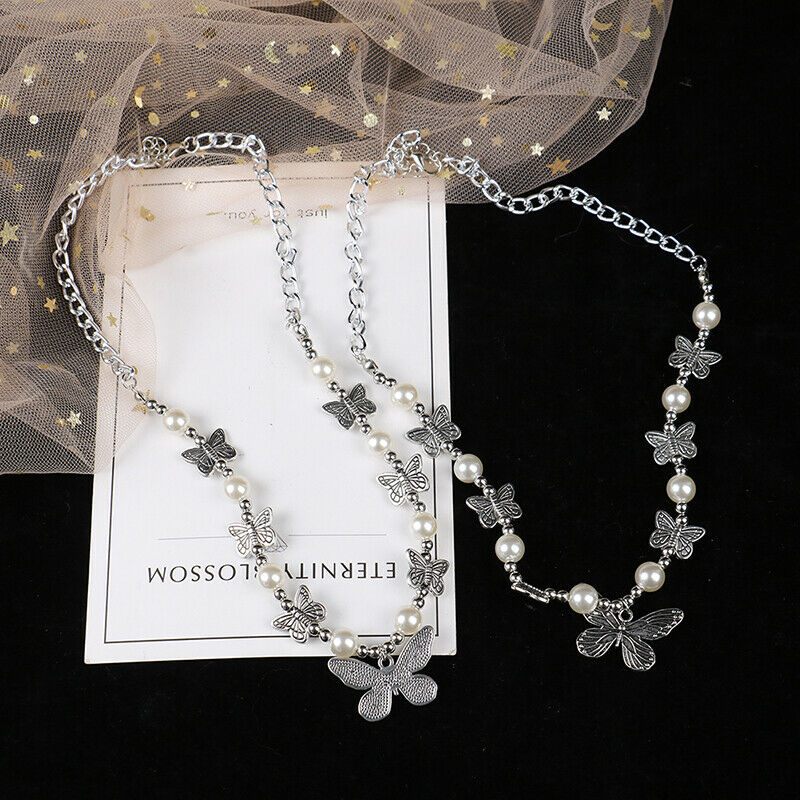 1pcs Gothic Butterfly Pendant Beaded Necklace street style female jewe WLC Kt