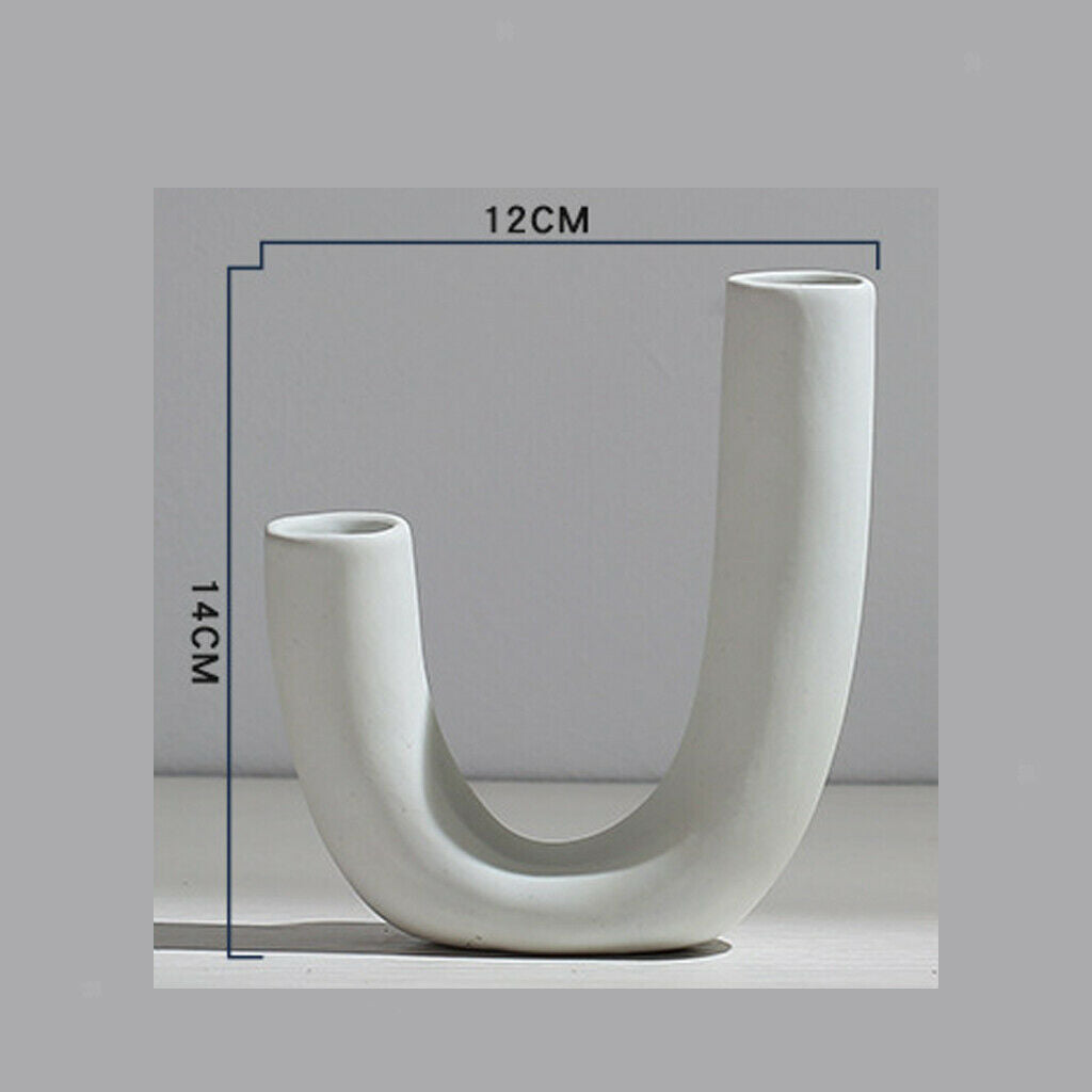 2Pcs Abstract Ceramic Vase Zen TV Cabinet Vases Home Office Flower Pot