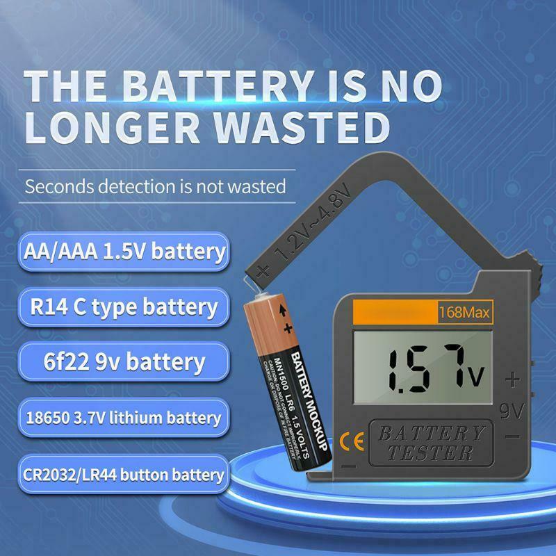 168Max Universal Digital Battery Capacity Tester for Lithium 18650 AA 9V Button