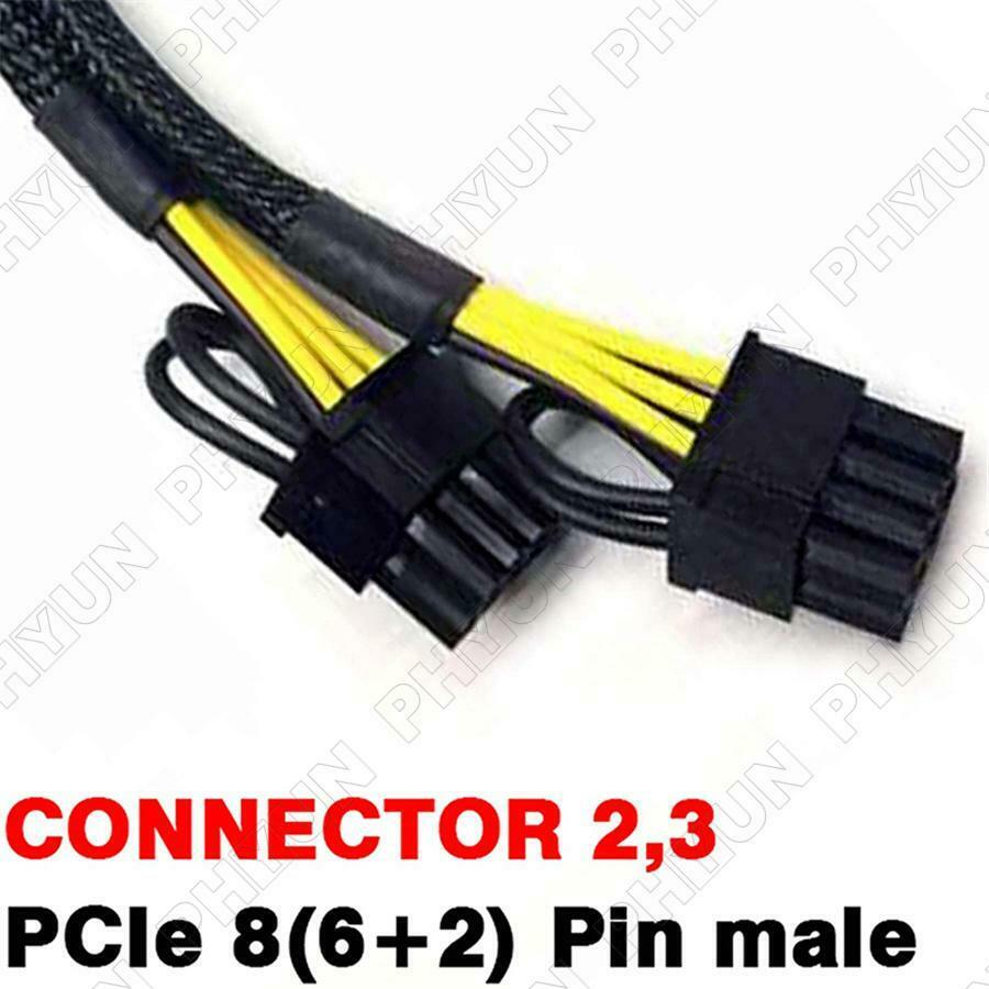 Black Sleeved PCI Express Splitter Cable 6-Pin To 2X PCI Express 6+2-Pin 18AWG
