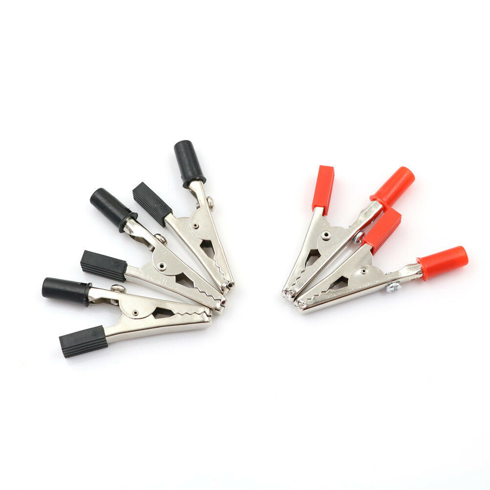 5Pcs 50mm Plastic Durable Handle Test Probe Metal Alligator Clips with Scre WF