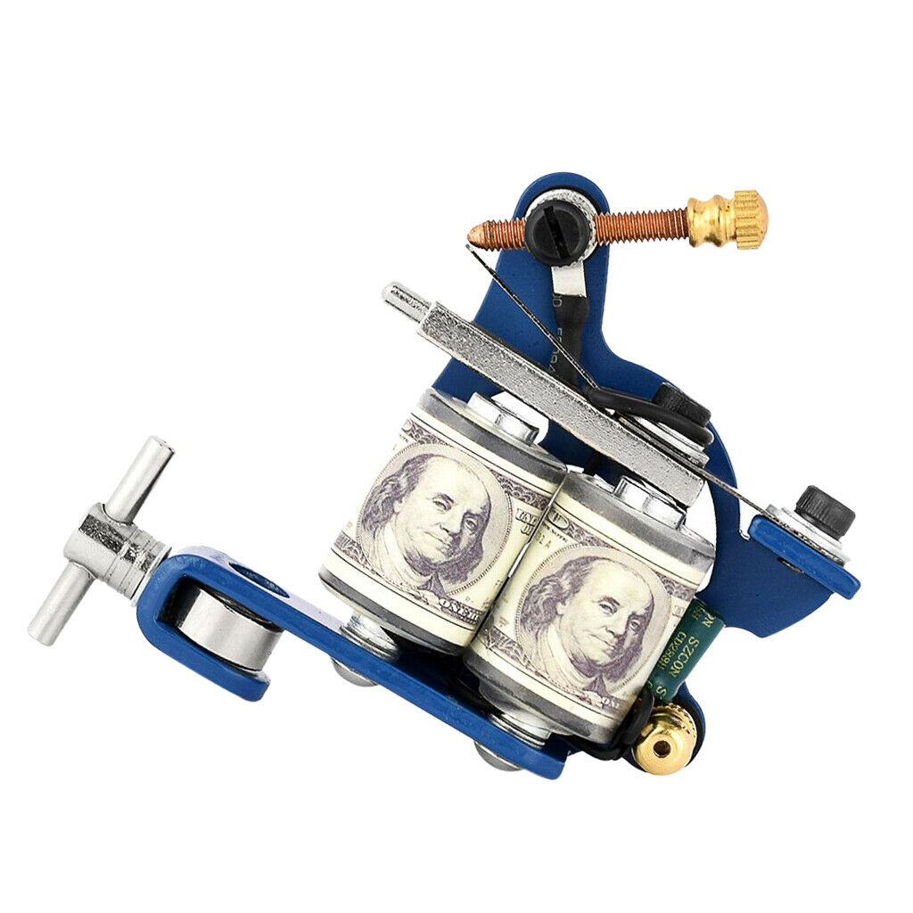 Alloy Coil Tattoo Machine Gun Dollar 10 Wrap Coils for Liner Shader Design Blue