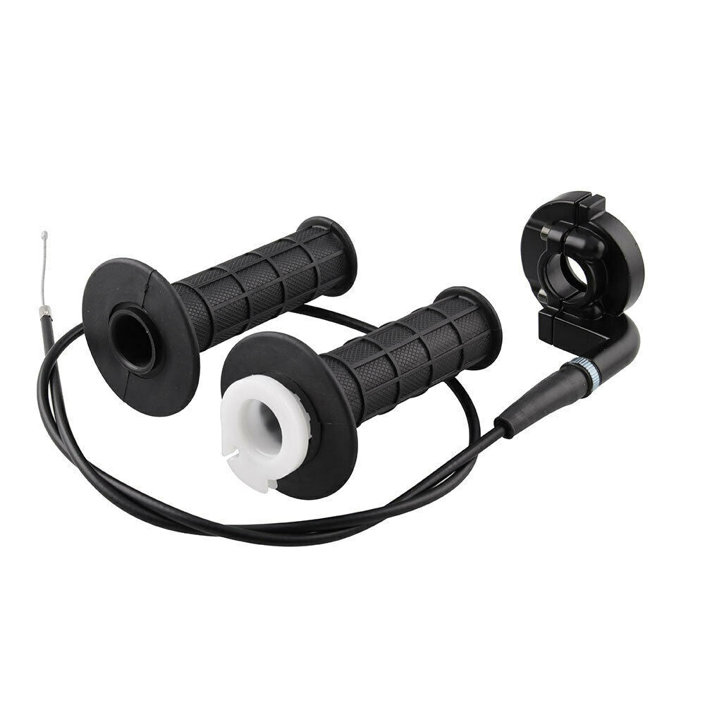 7/8" 22mm Motorcycle Twist Throttle Accelerator Handle Grips and Cable Set