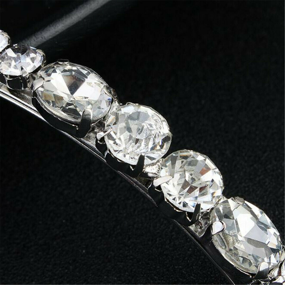 2x Crystal Diamante Barrette Bobby Pins Hair Clips Slides Grip Wedding Headdress