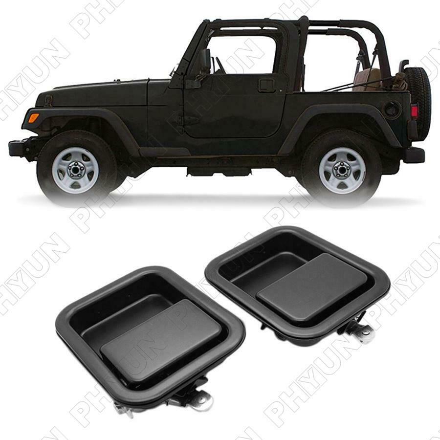 For 1987-1995 Jeep Wrangler YJ 1997-2006 TJ Door Exterior Outside Handle A Pair