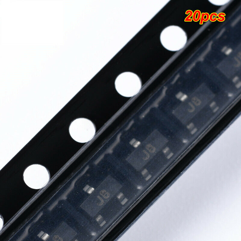 20pcs SMD Triode S9018 silk screen J8 SOT-23 NPN 15V/50mA Transistor
