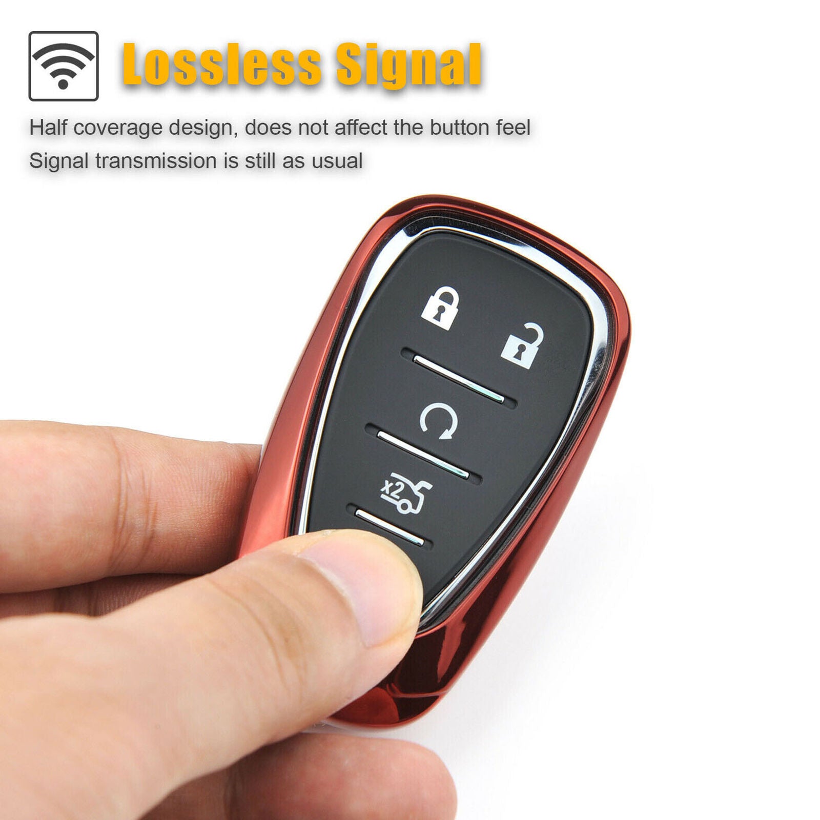 Red TPU Car Remote Key Case Cover For Chevrolet Cruze/Malibu/Camaro/Blazer/Trax
