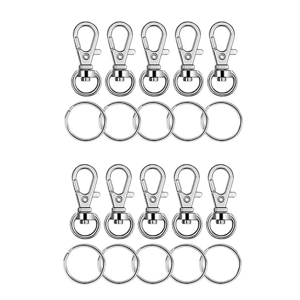20 Pieces Key Hooks Rings Set 35 mm Key Rings (10pcs 25 mm Key Rings and 10pcs