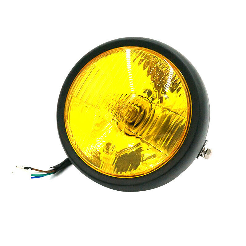 High/Low Beam 6.5" 12V Amber Motorcycle Headlight Spot Fog Light Lamps Universal