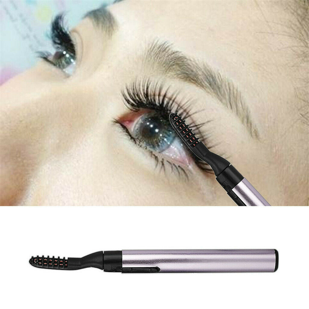 Mini Electric Eyelash Curler Gorgeous Battery Powered Brush Wand with Comb