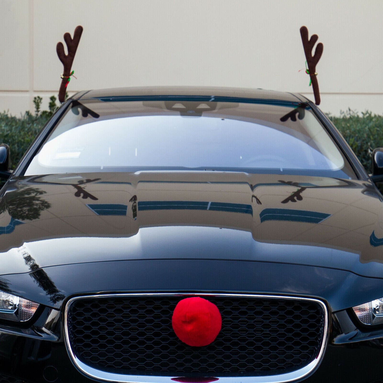 Reindeer Christmas Decoration For Car, Holiday Party Antlers And Nose Decor