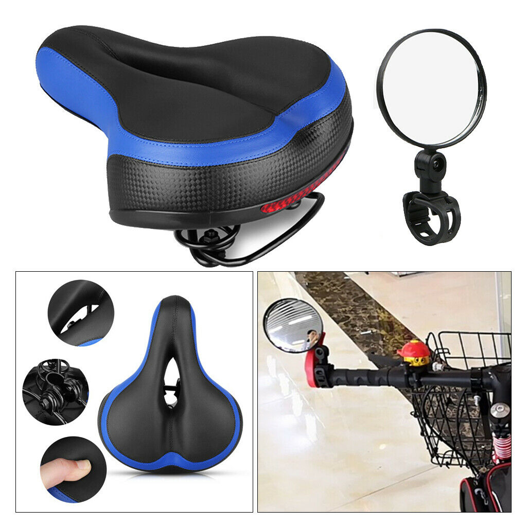 Big Bum Bike Saddle Seat Rotatable Flat Rearview Universal Seats Accessories