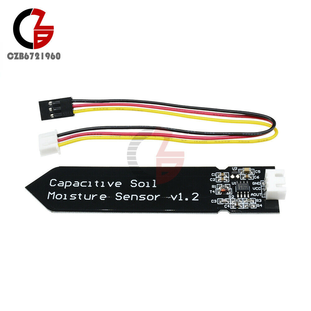 2PCS Analog Capacitive Soil Moisture Sensor V1.2 Corrosion Resistant DC 3.3-5.5V