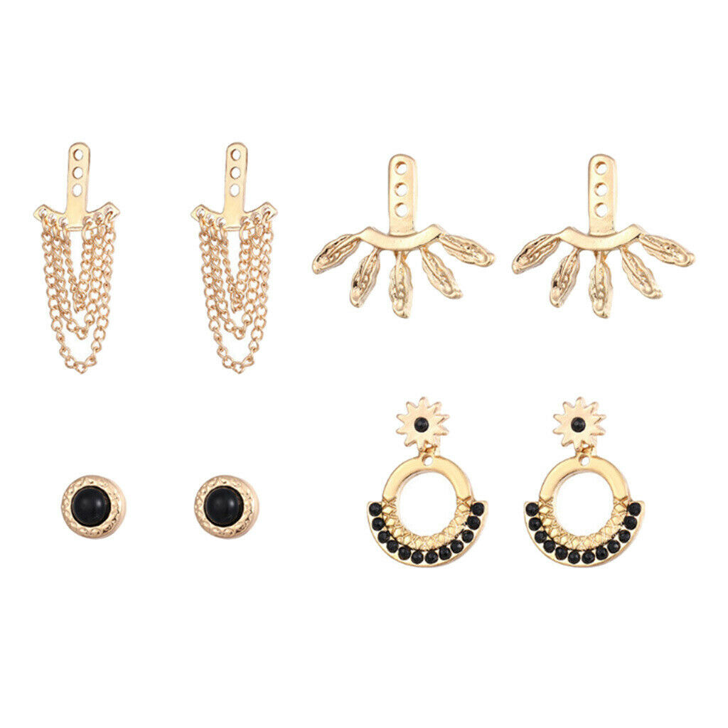 10 Pieces Alloy Stud Earrings Stoppers Stylish Zircon Earrings Jewellery