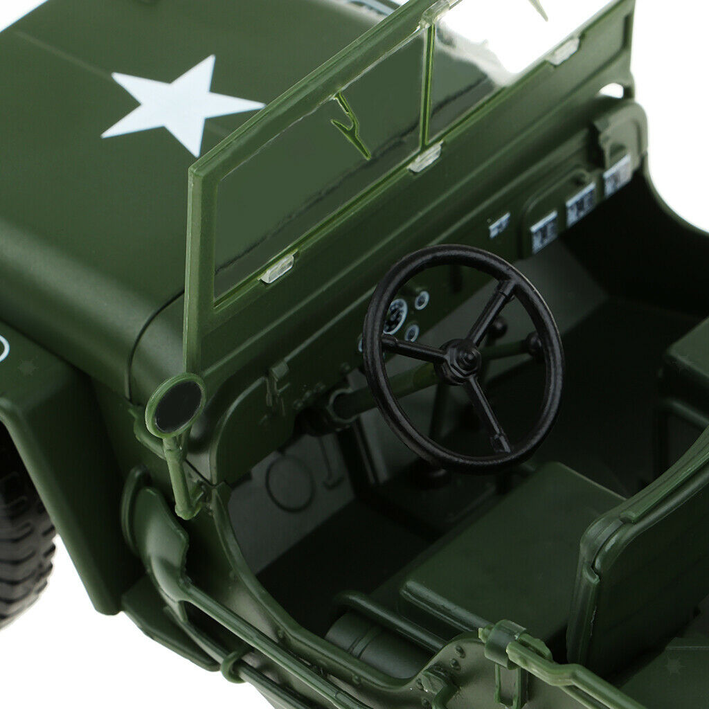 1:18 Metal Willys WWII Jeep SUV Car Military Toys Collectibles Party Favors