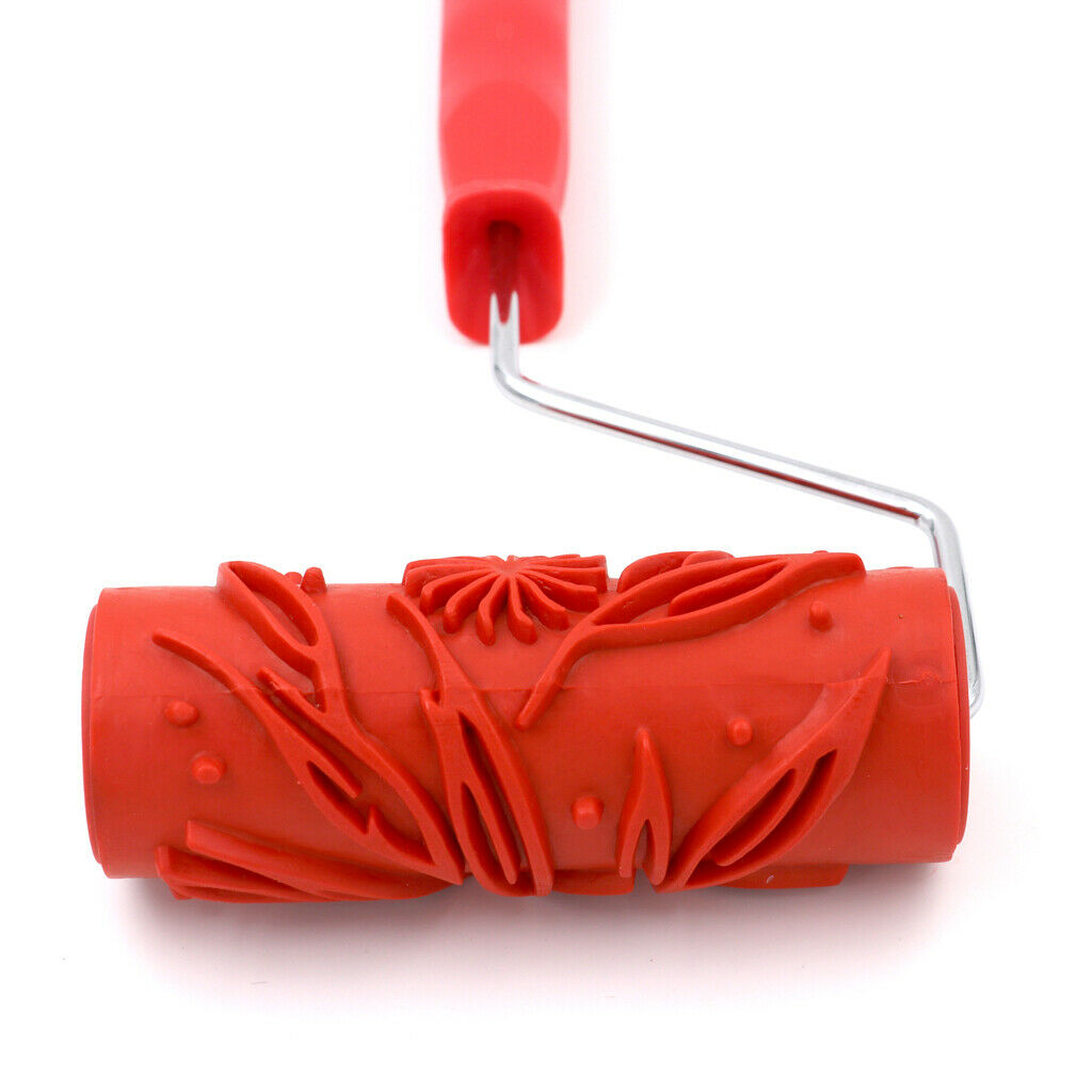 5'' Rubber Flowers Pattern Painting Roller Wall Decoration Brush Tool