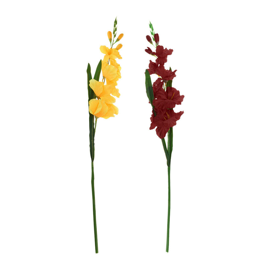 2pcs Artificial Simulation Gladiolus Flower Stem Wedding Home Decor  D
