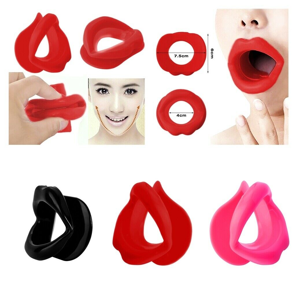2x Healthy Silicone Rubber Face Slimmer Mouth Muscle Tightener Face-lift