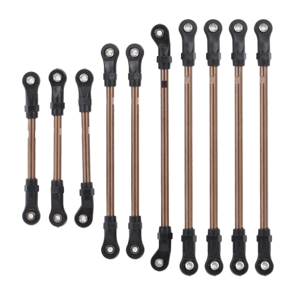 10 Pieces Aluminum Steering Linkage Servo Link Pull Rod Replacement for 1/10 RC
