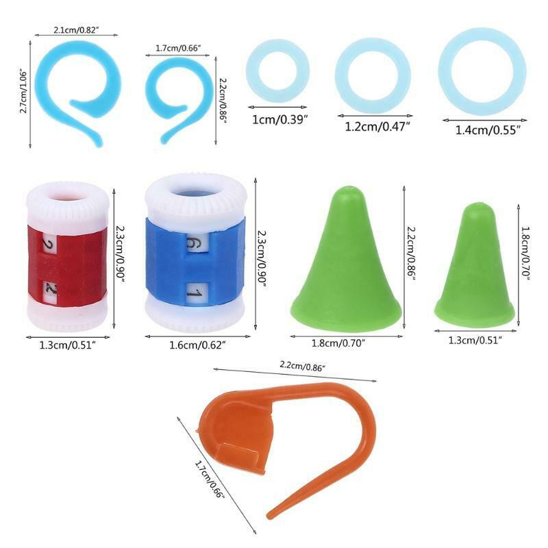 69pcs Knitting Crochet Locking Stitch Markers Needle Protector Counter Gourd Pin