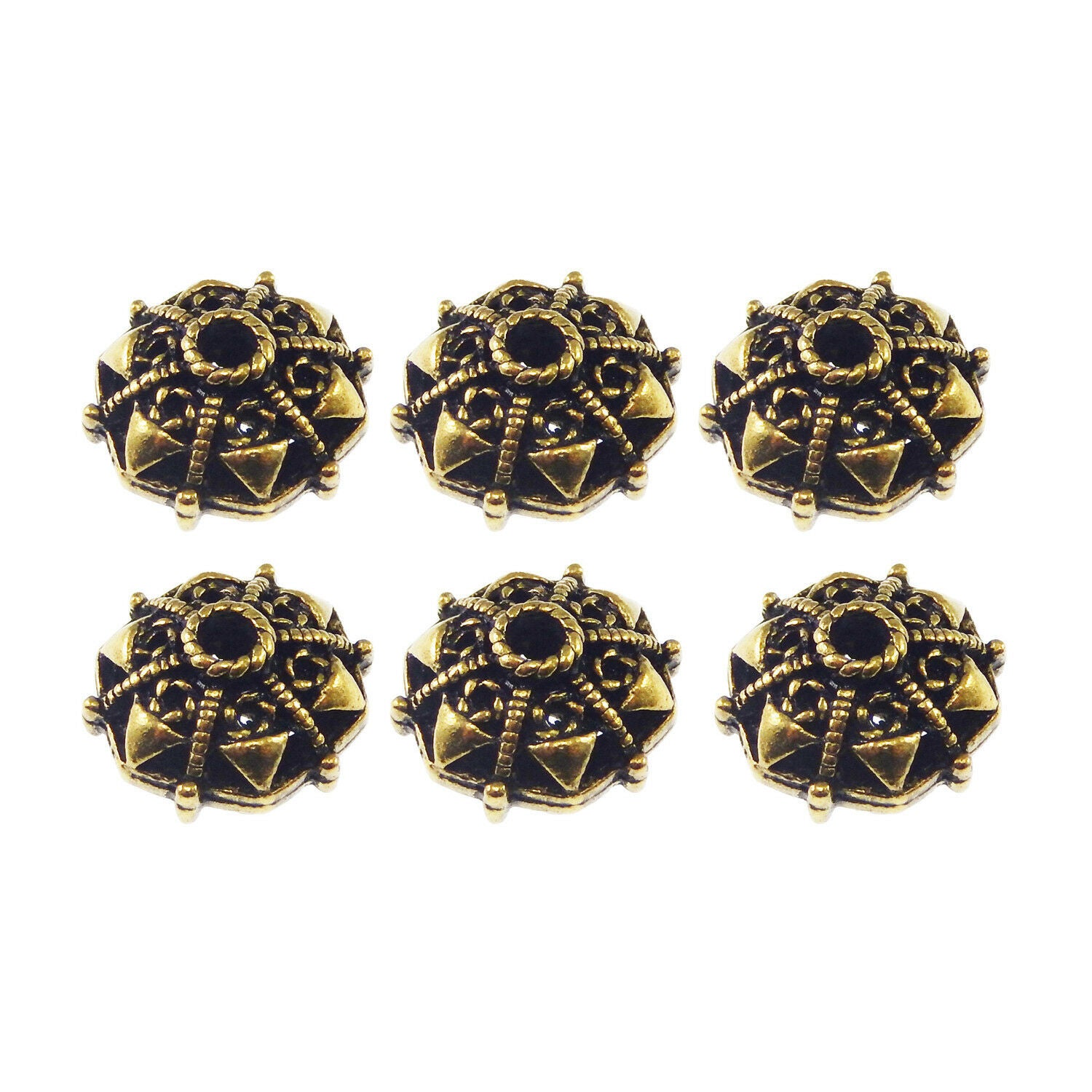 10 pcs Retro Bronze Alloy Hollow Loose Spacer Beads DIY Jewelry Bracelet Charms