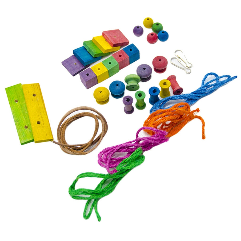 Bird Chew Toys Natural Wooden Bird Toys for Parrots, Budgies, Parakeets,
