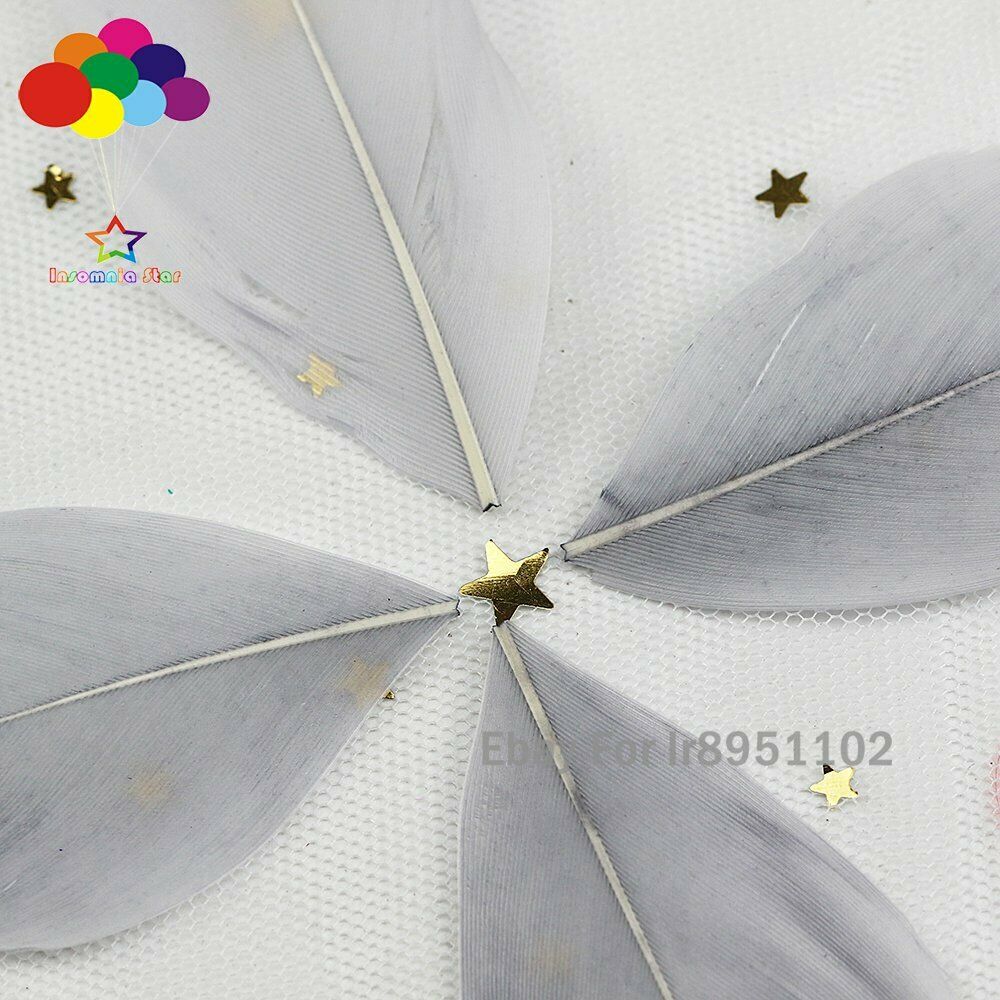 100 pieces/bag Gray beautiful Round head goose feather DIY jewelry decorative