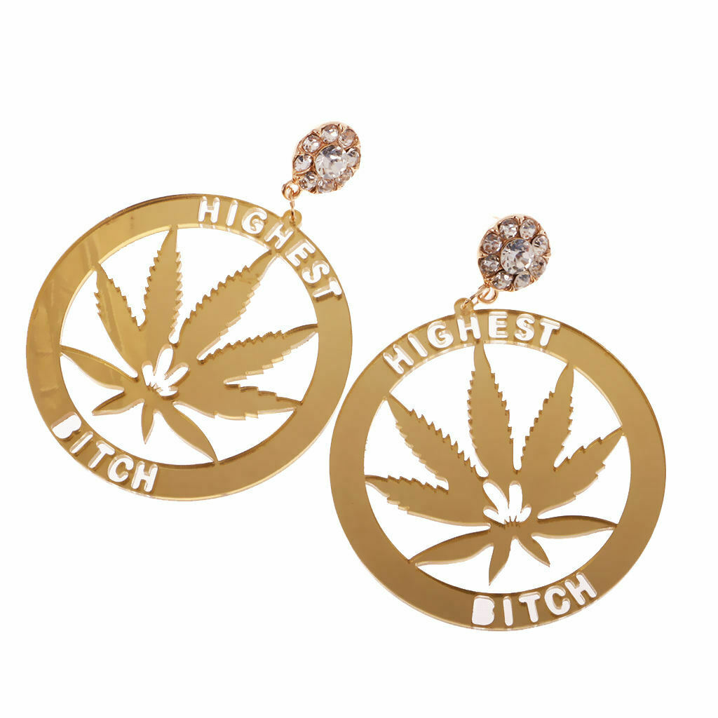 Punk Round Leaf Earrings Acrylic Ear Studs Women Statement Party Jewelry