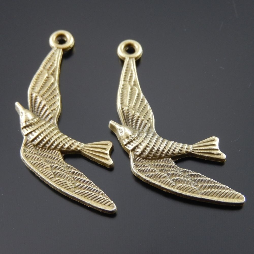 18pcs Antiqued Bronze Swallow Bird Alloy Charm Bracelet Pendant Making 33*16*3mm