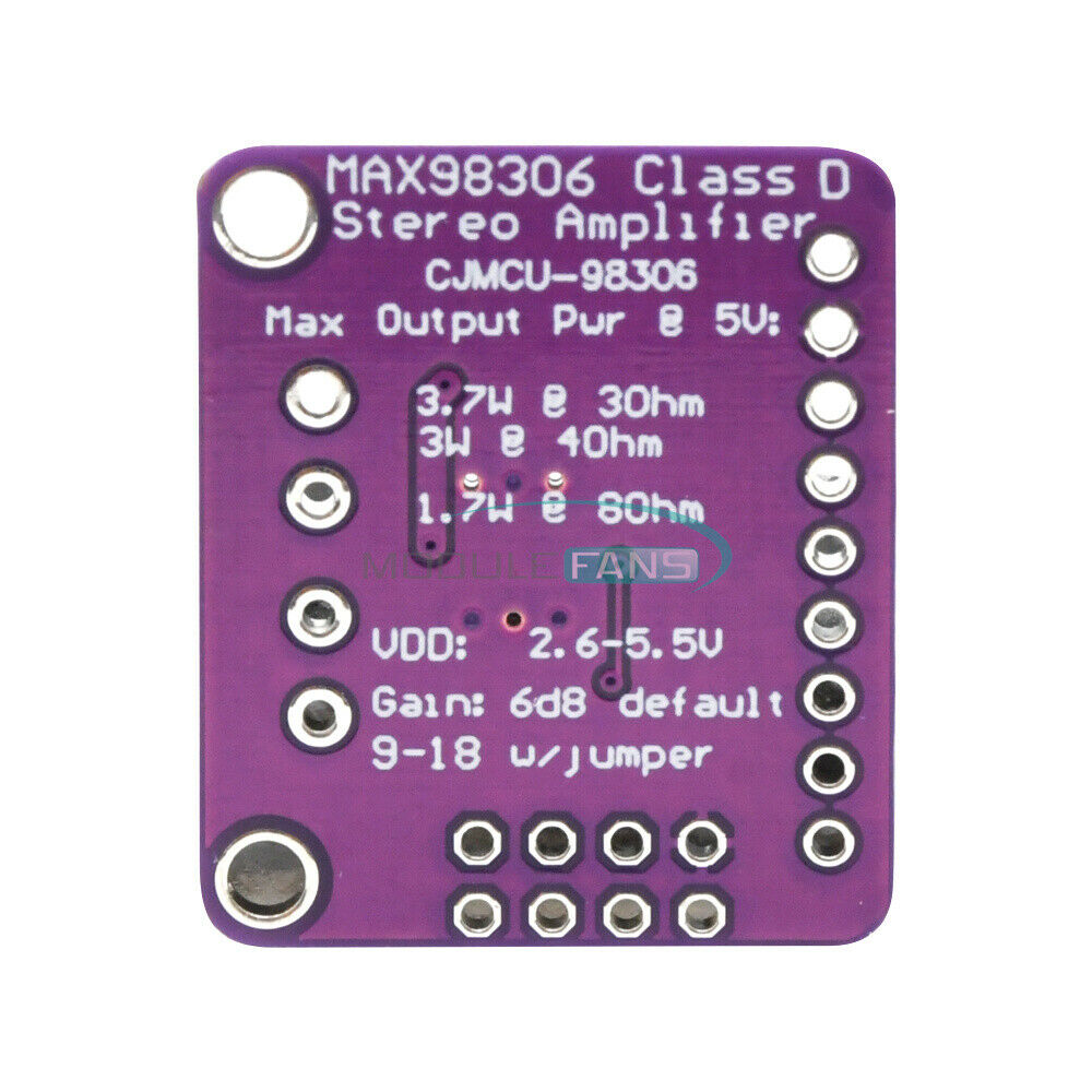 Stereo Class D Amplifier Breakout Board Class MAX98306 Sensor AB Audio 3.7W